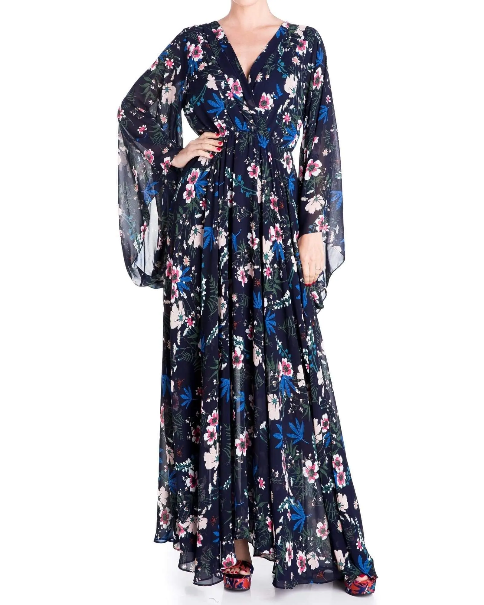 Sunset Maxi Dress - Wildflower Navy