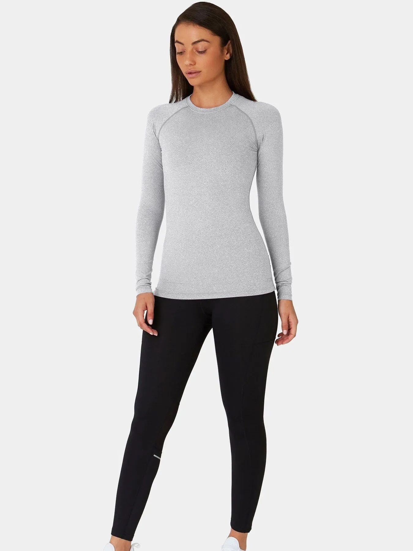 SuperThermal Long Sleeve Compression Base Layer Crew Neck Top for Women With Brushed Inner Fabric