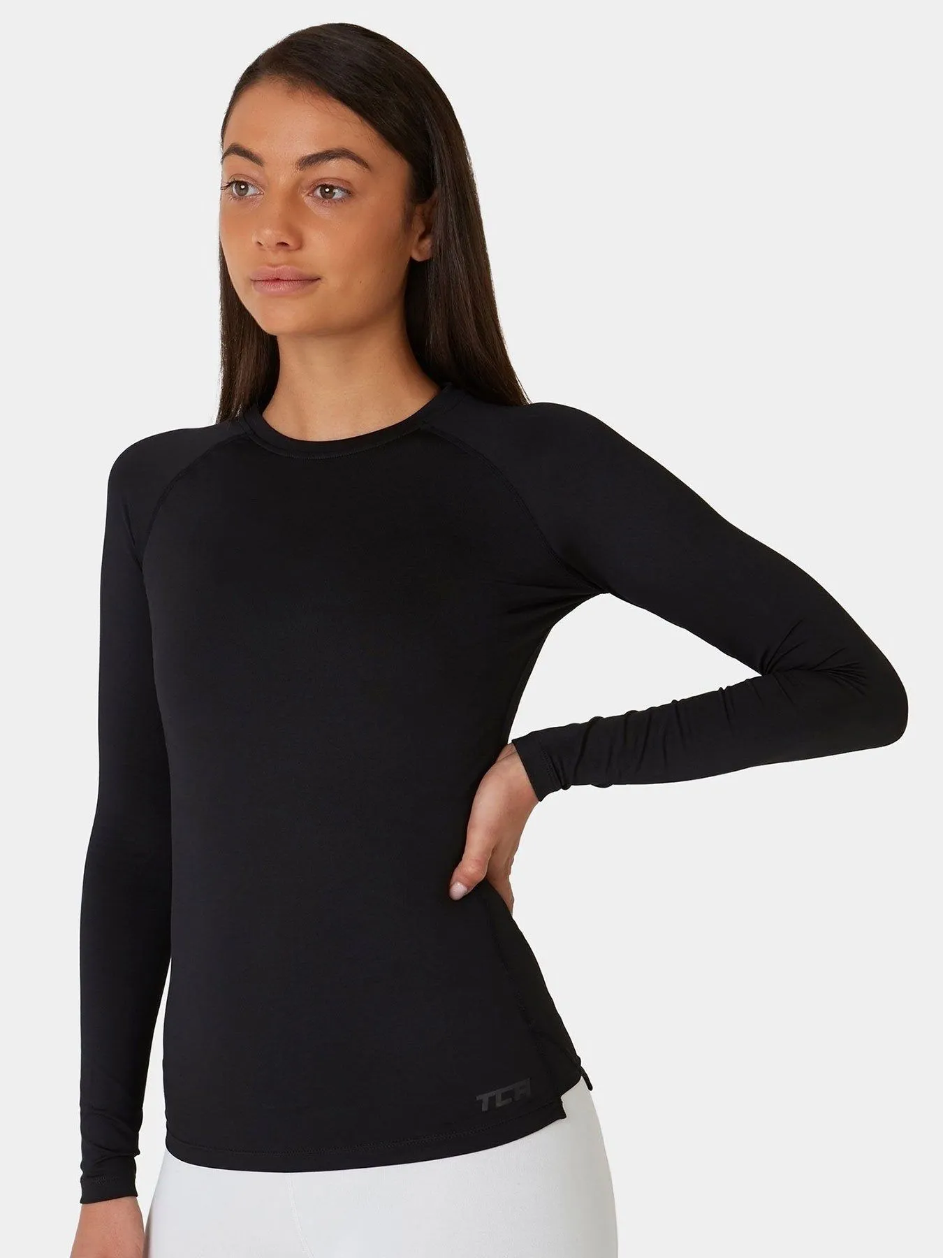 SuperThermal Long Sleeve Compression Base Layer Crew Neck Top for Women With Brushed Inner Fabric