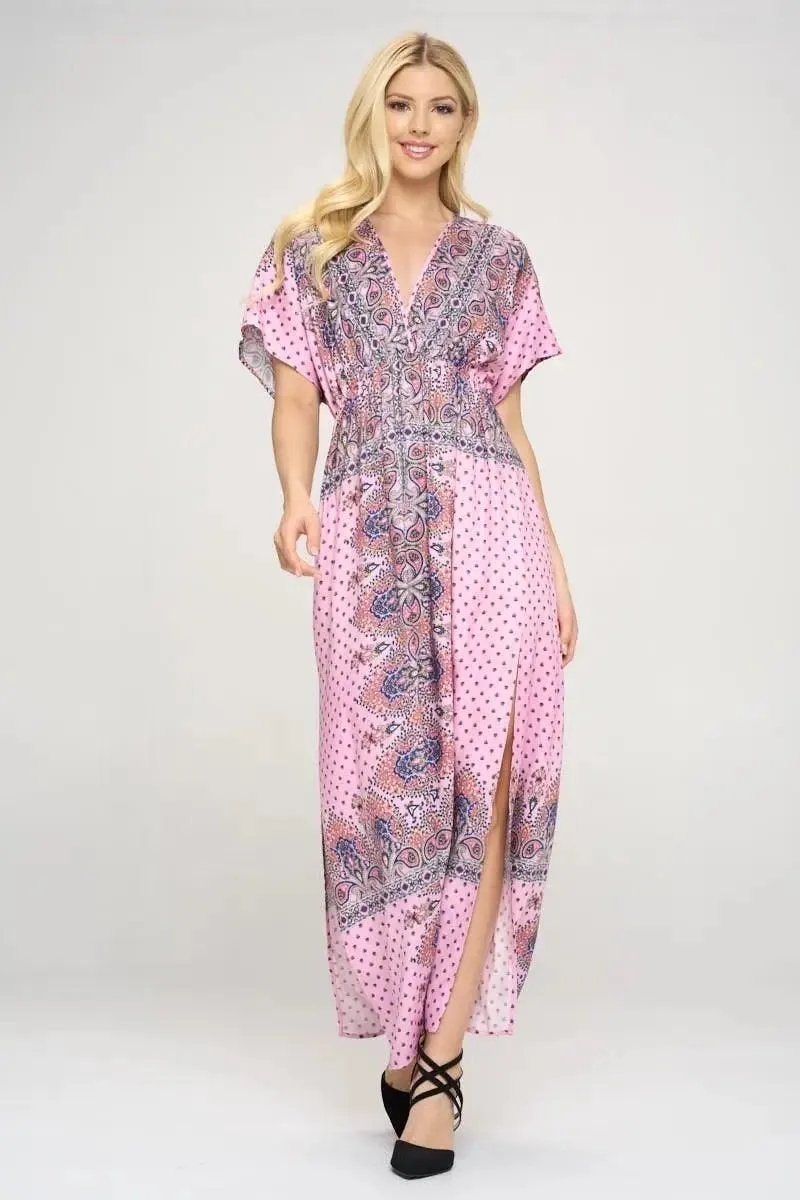 Surplice Maxi Dress With Side Slit