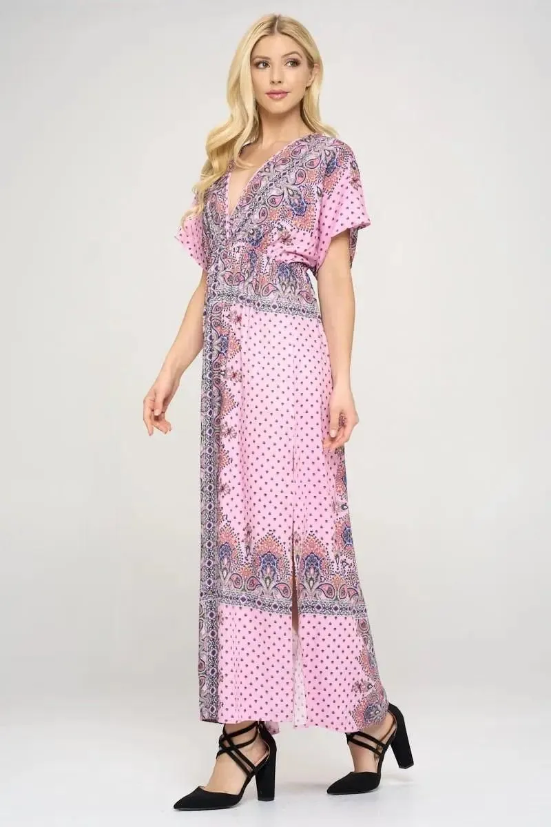 Surplice Maxi Dress With Side Slit