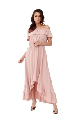 TEEK - Pink Off-Shoulder Ruffle Daydress