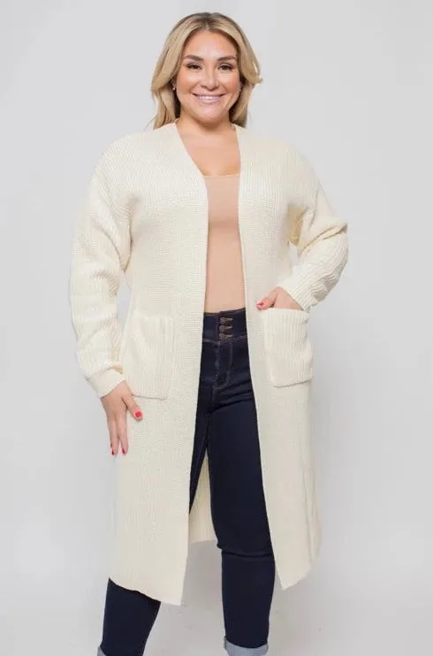 The Alaia Duster Cardigan - Cream - PLUS