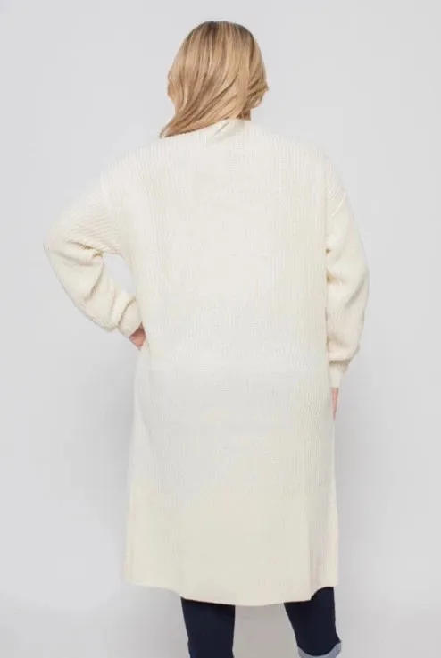 The Alaia Duster Cardigan - Cream - PLUS