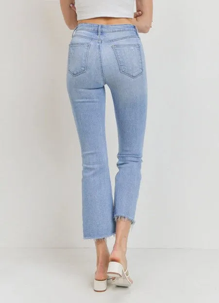 The Crop Flare in Light Denim