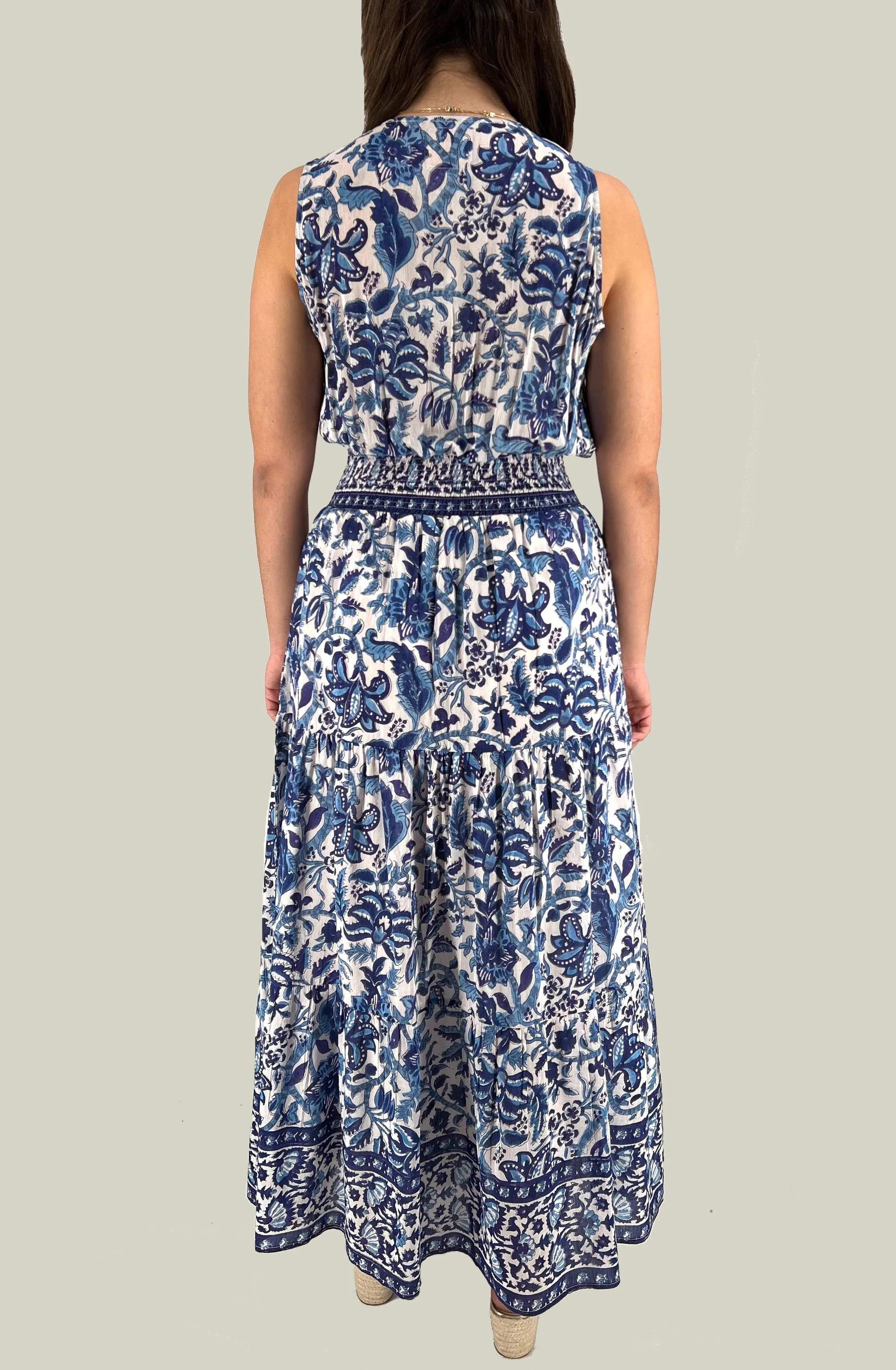 The Emily Maxi in Blue Floral