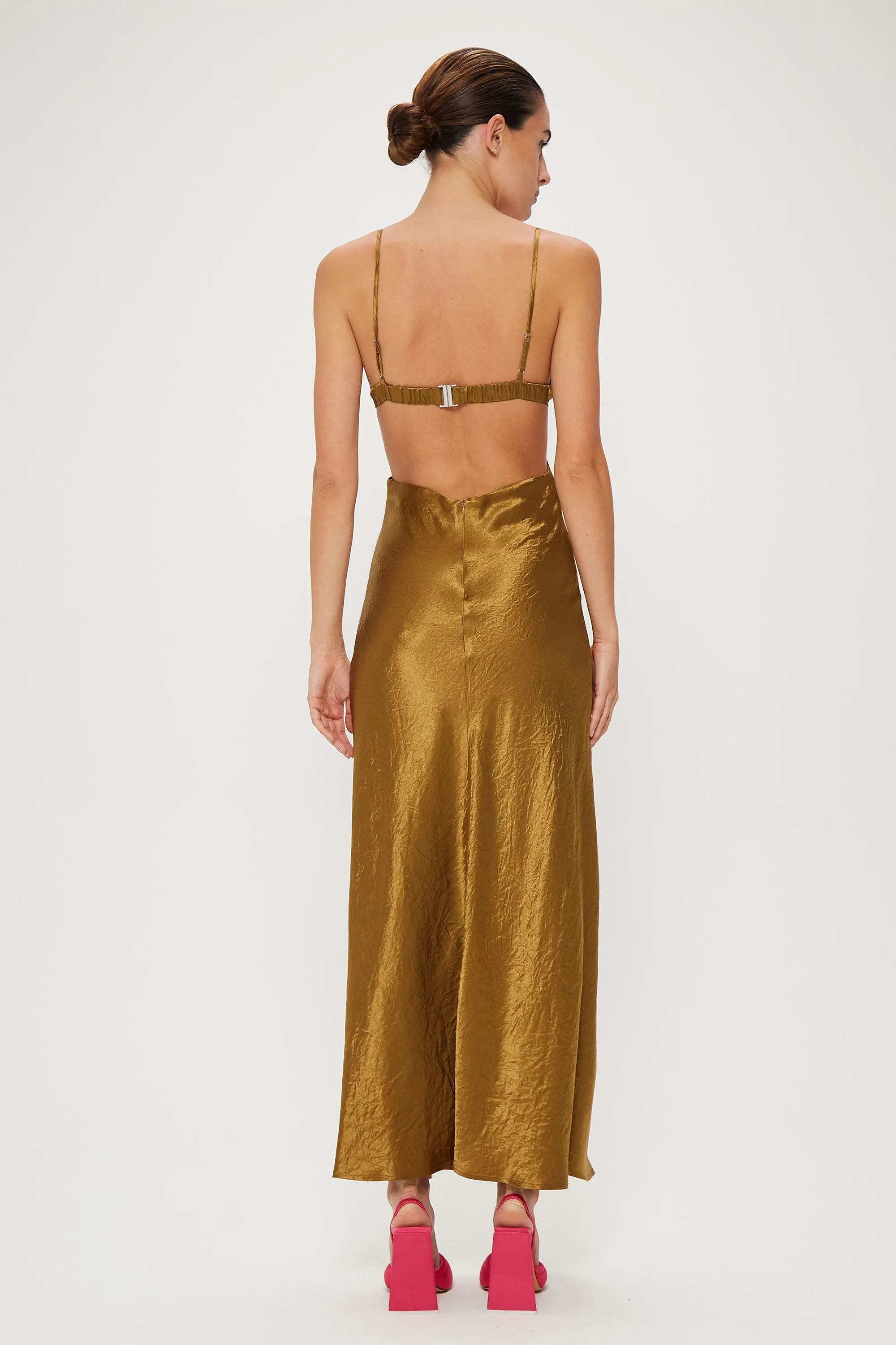 Third Form Crush Bias Tri Midi Dress - Bronze