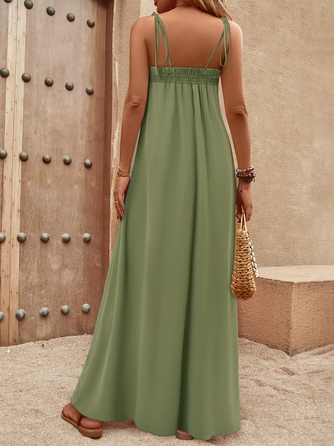 Tie-Shoulder Summer Maxi Dress