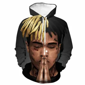 Unisex Adult Cool Rapper Hoodie Singer Hoodie 3D Hooded Pullover Sweatshirt