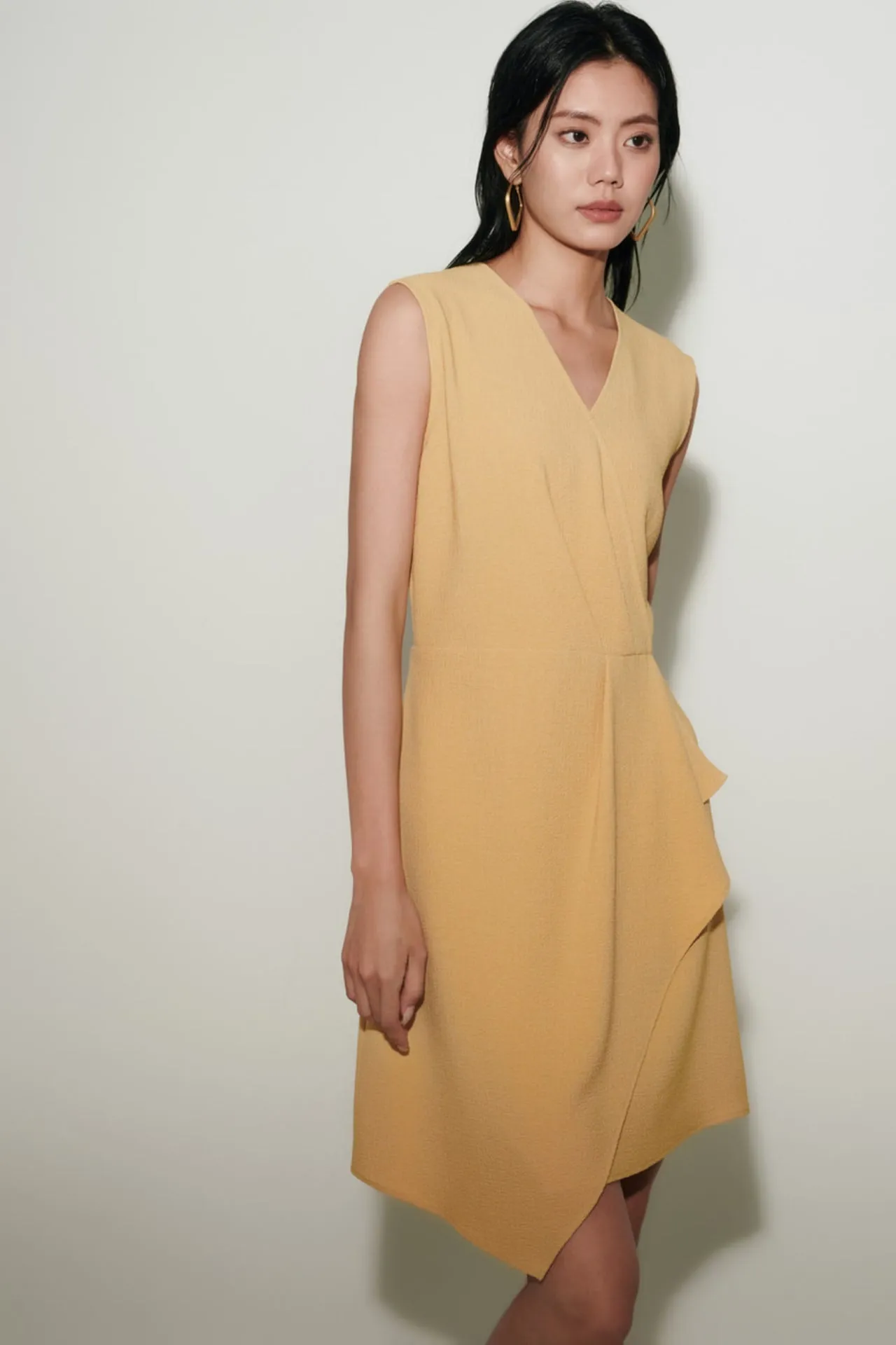 V Neck Sleeveless Wrap Dress