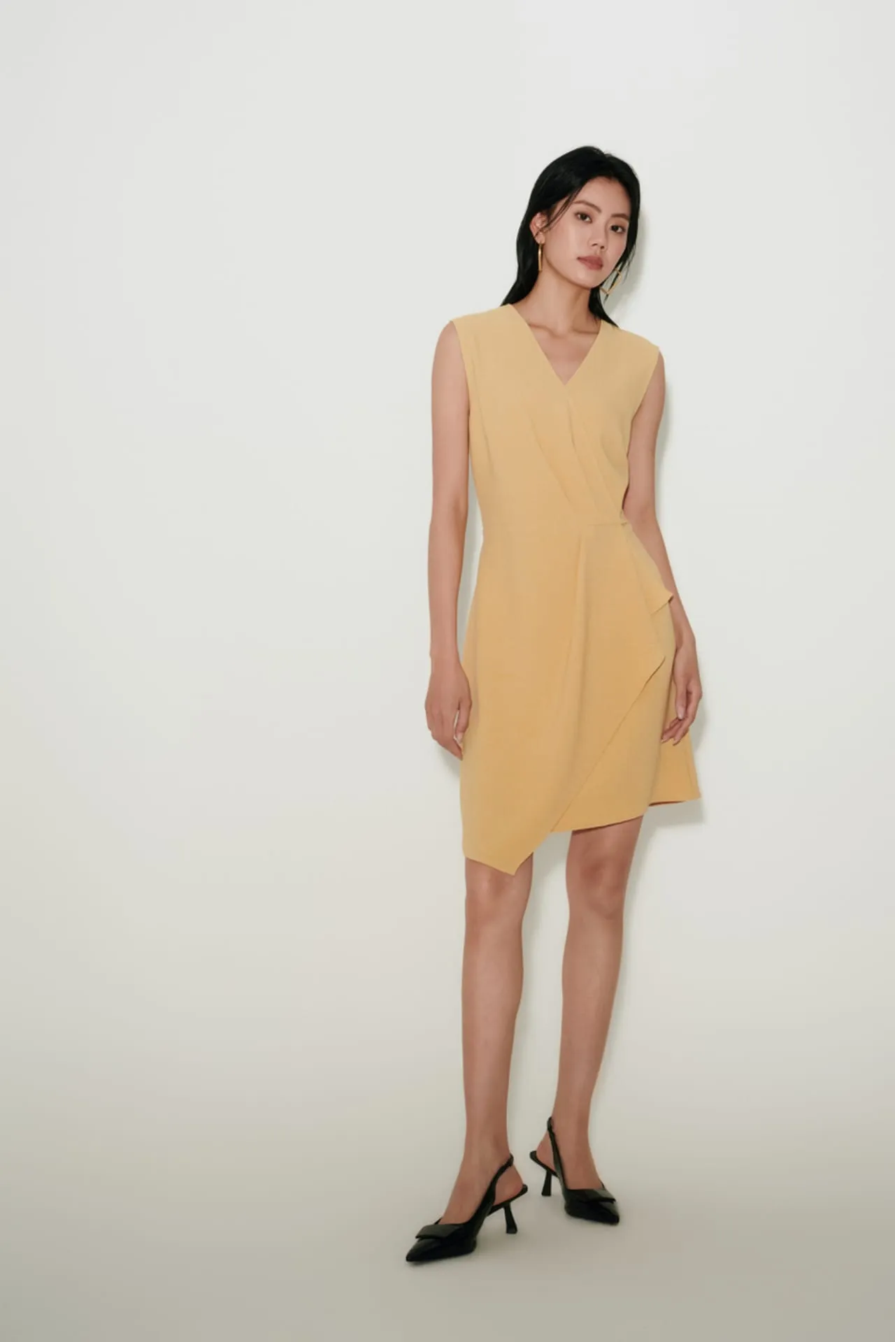 V Neck Sleeveless Wrap Dress