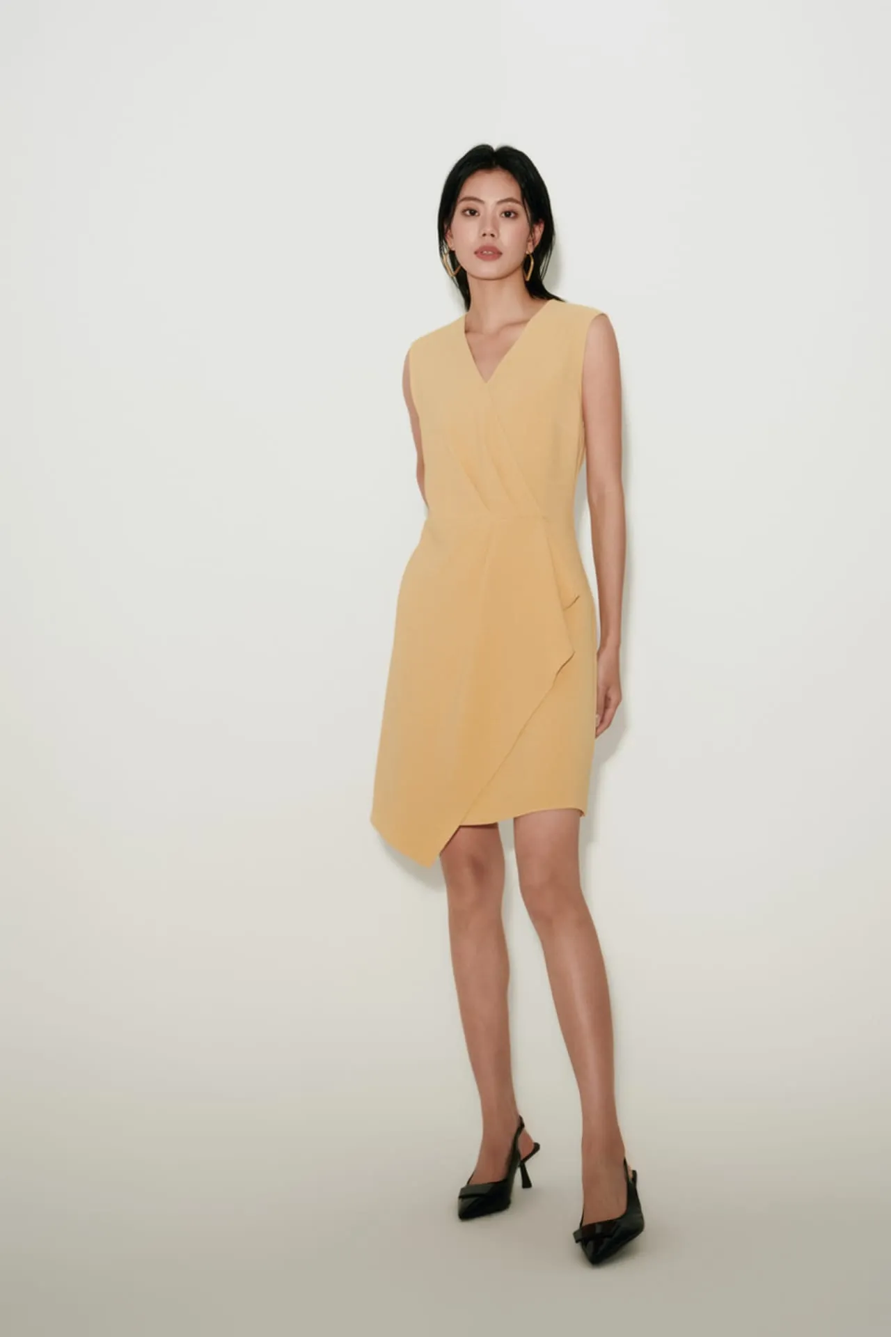 V Neck Sleeveless Wrap Dress