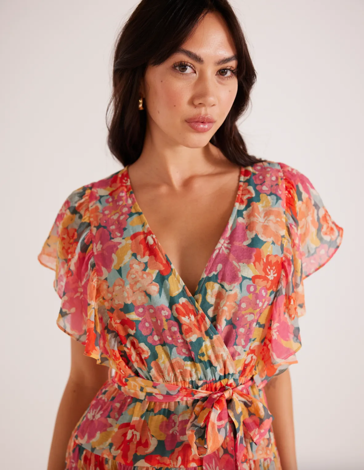 Valla Flutter Mini Dress -  Pink Floral