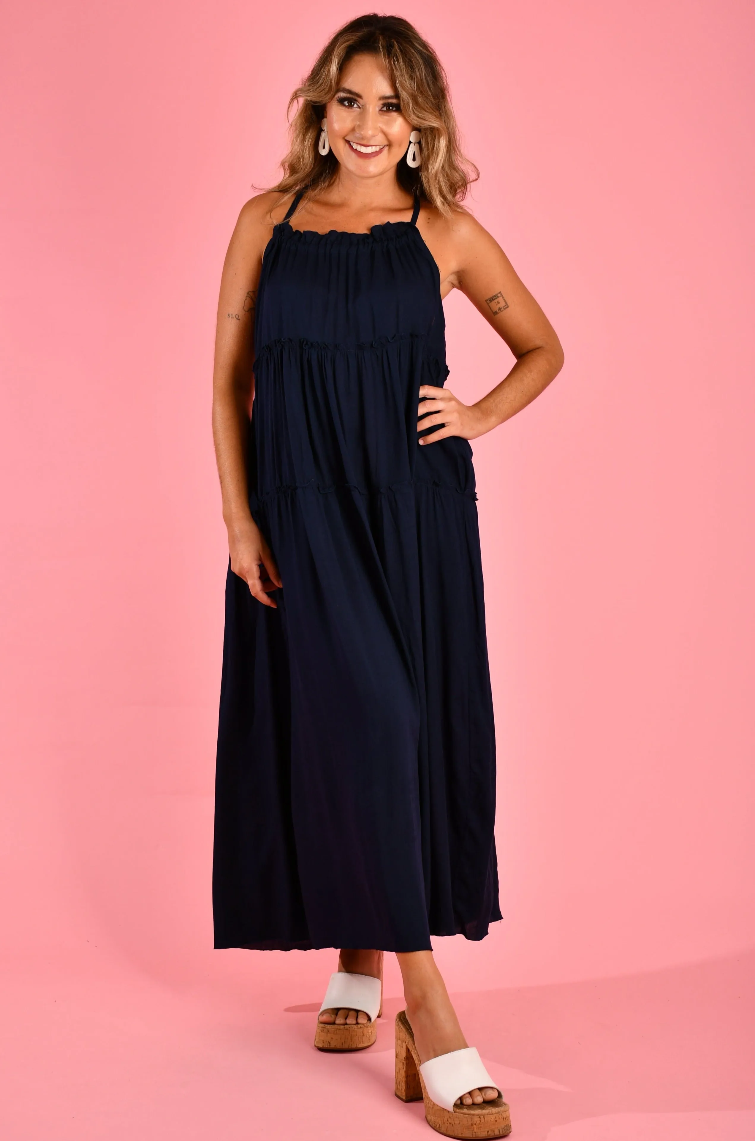 VGLD226 - BEACHCLUB MAXI DRESS - NAVY