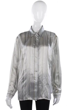 Victoria Layne Silk Blouse Striped Size L