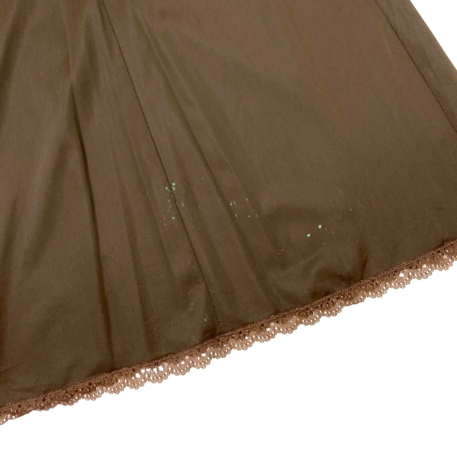 Vintage 90s Brown Sheer Lace Slip Dress S