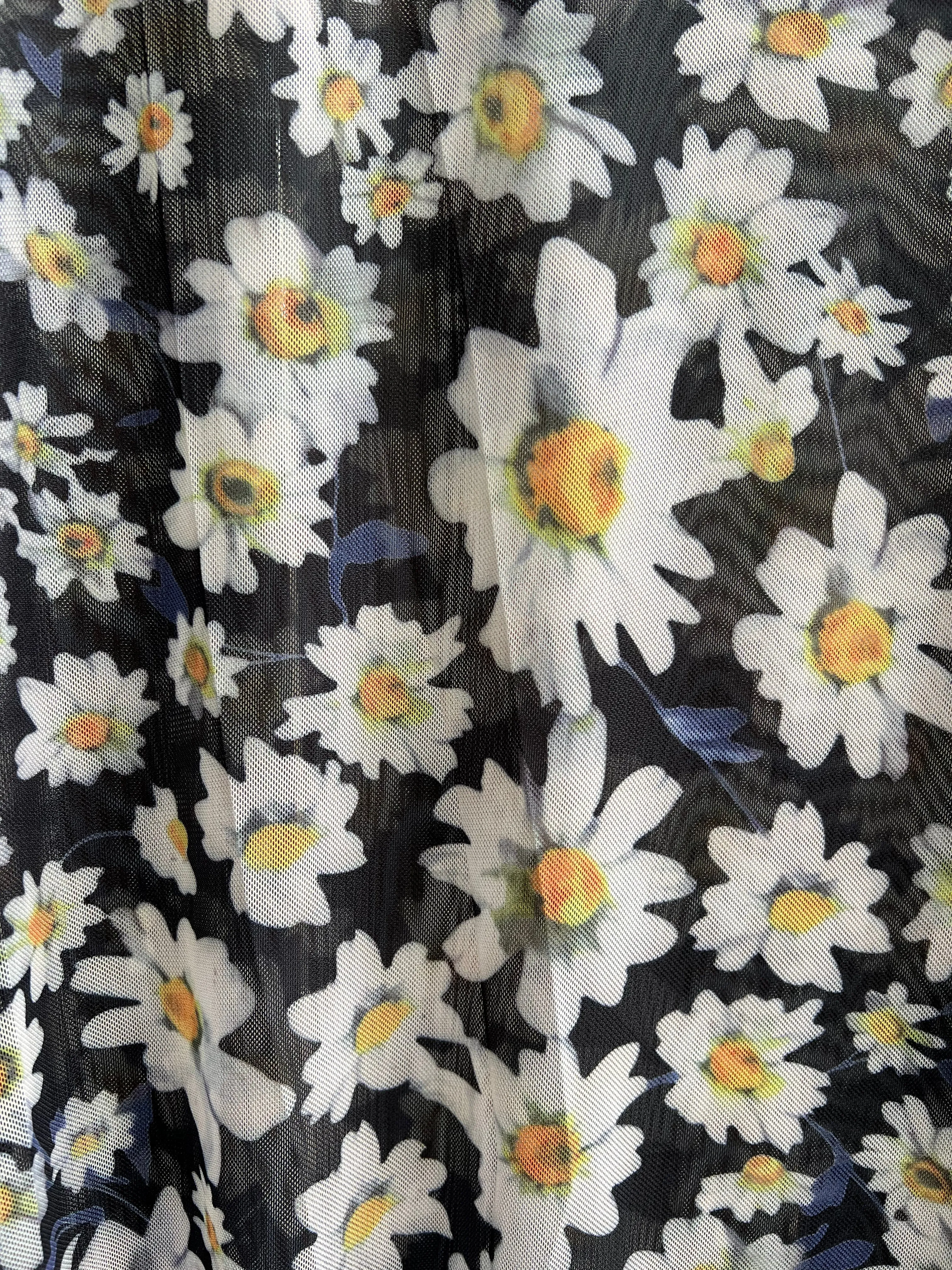 VINTAGE: Mesh Sunflower Print Dress