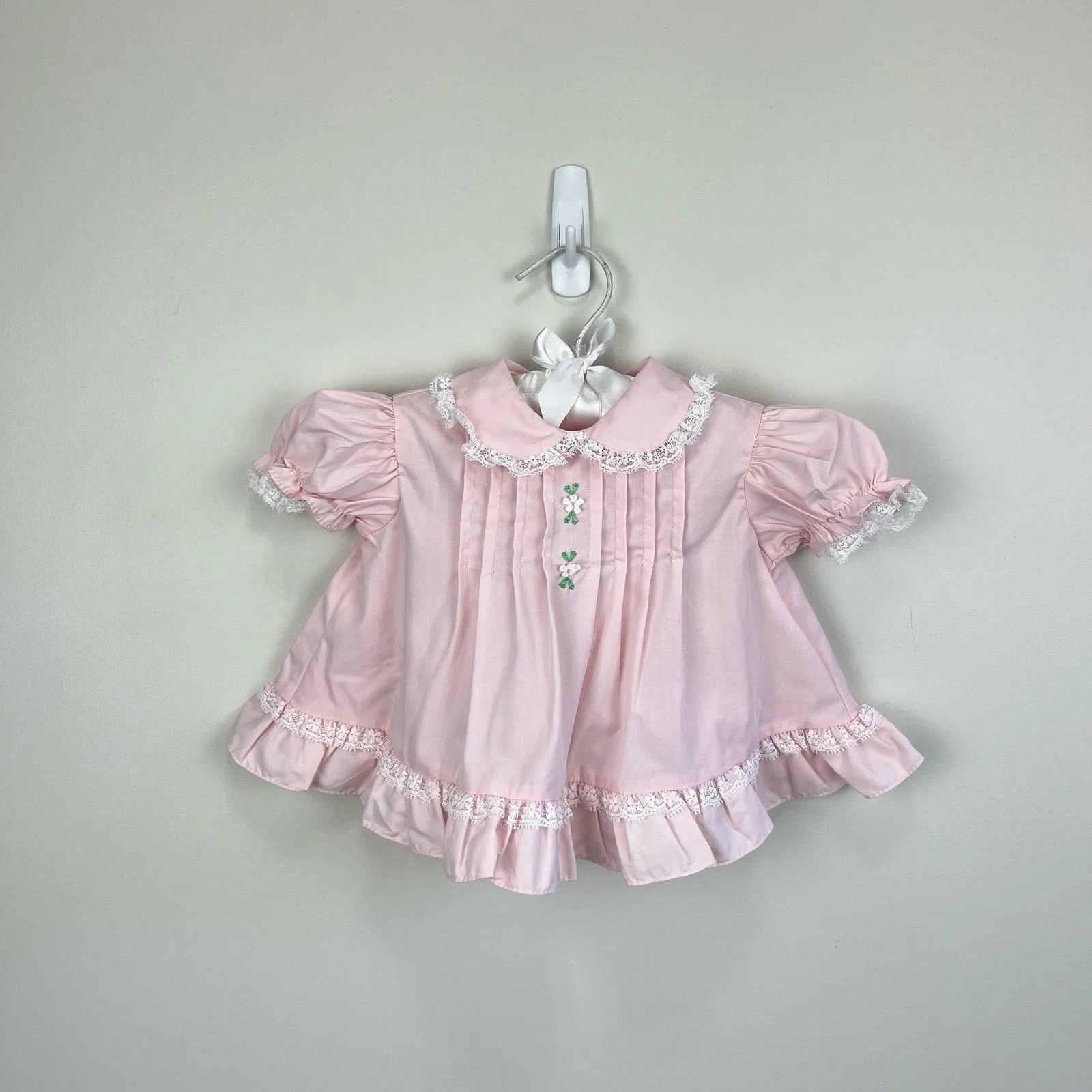 Vintage Nannette Grandma Loves Me Pink Dress Set 9 Months