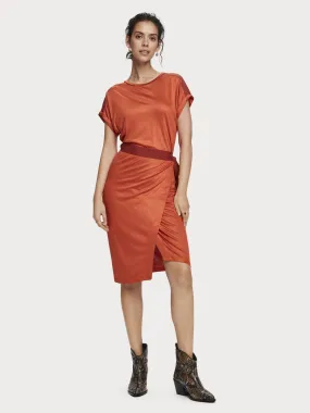 Viscose Wrap Dress in Ginger