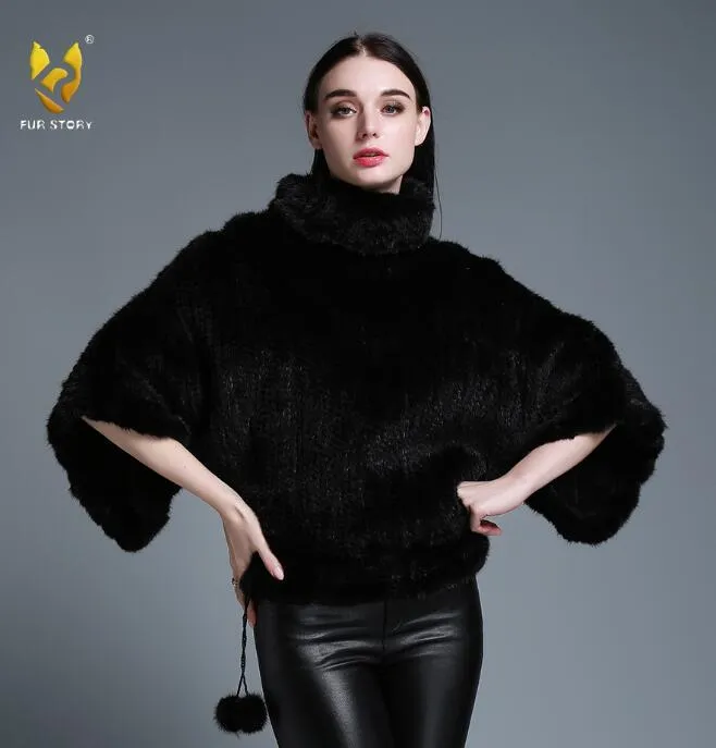 Women's Genuine Knitted Mink Fur Coat Women Pullover Coats Female 15198