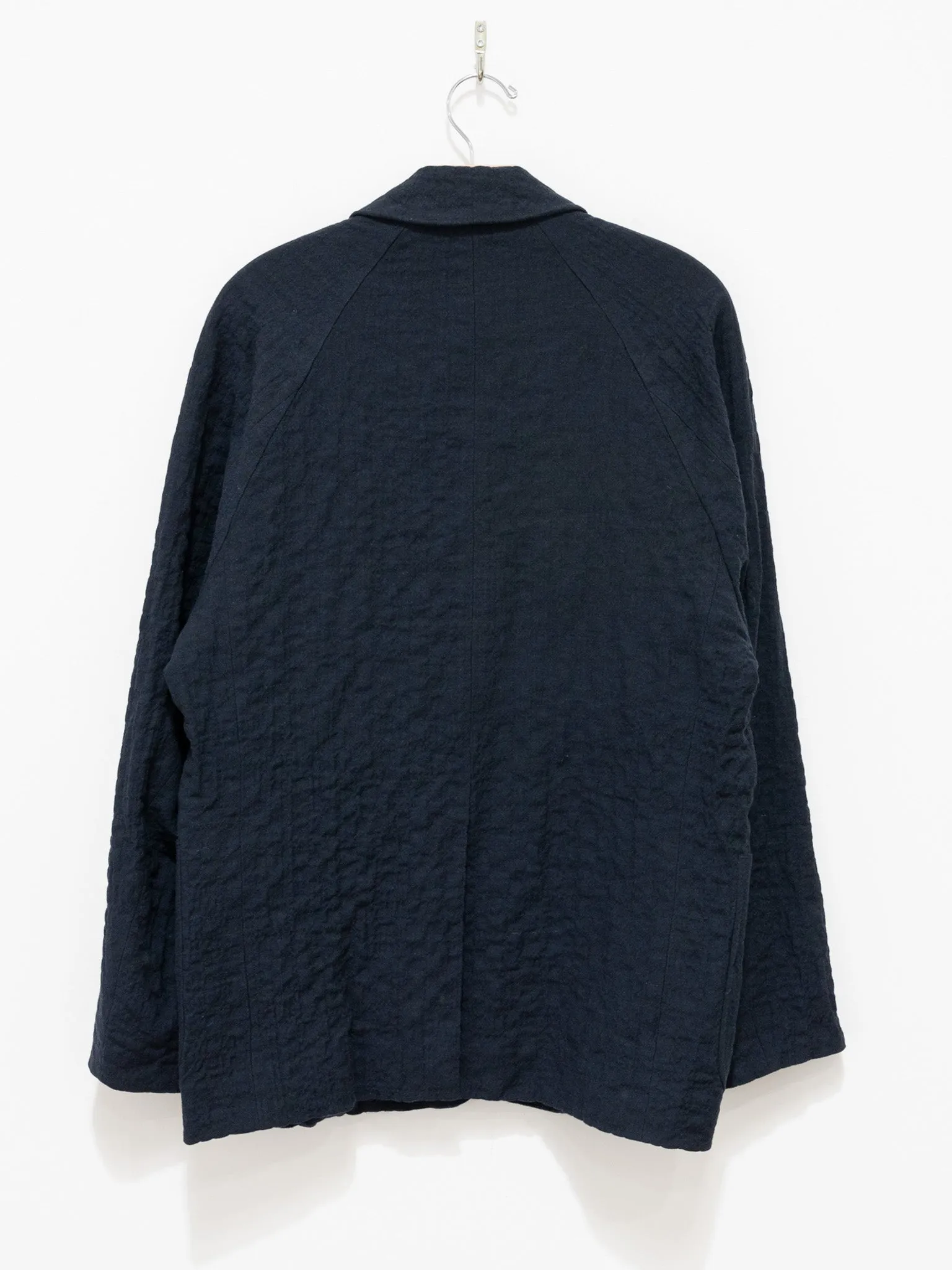 Wool Cotton Raglan Jacket - Navy