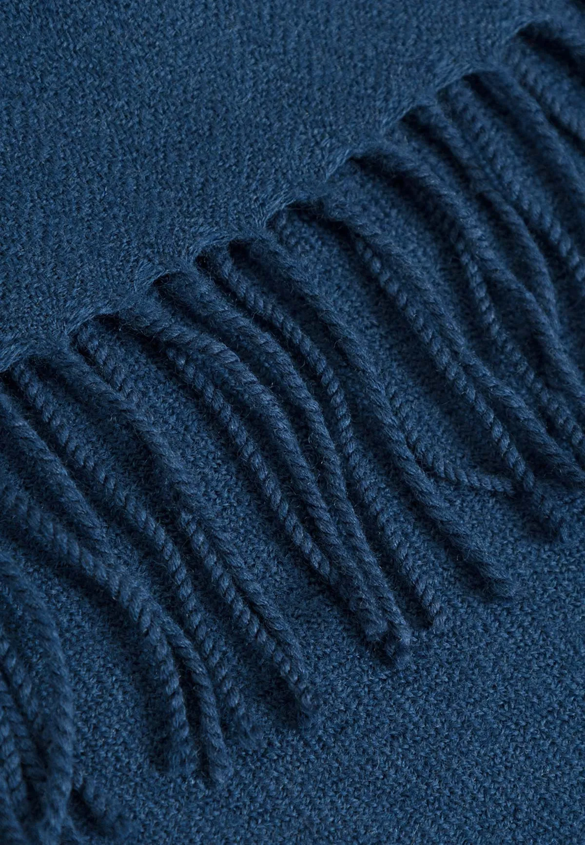 WOVEN MERINO WOOL SCARF INDIGO BLUE