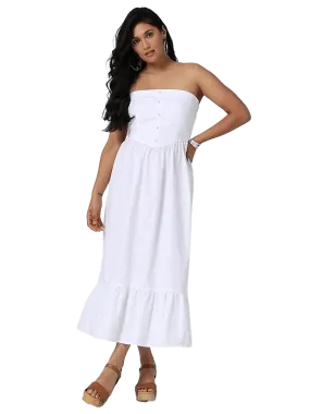 Wrangler Women's Retro Americana Strapless Corset Dress In Bright White