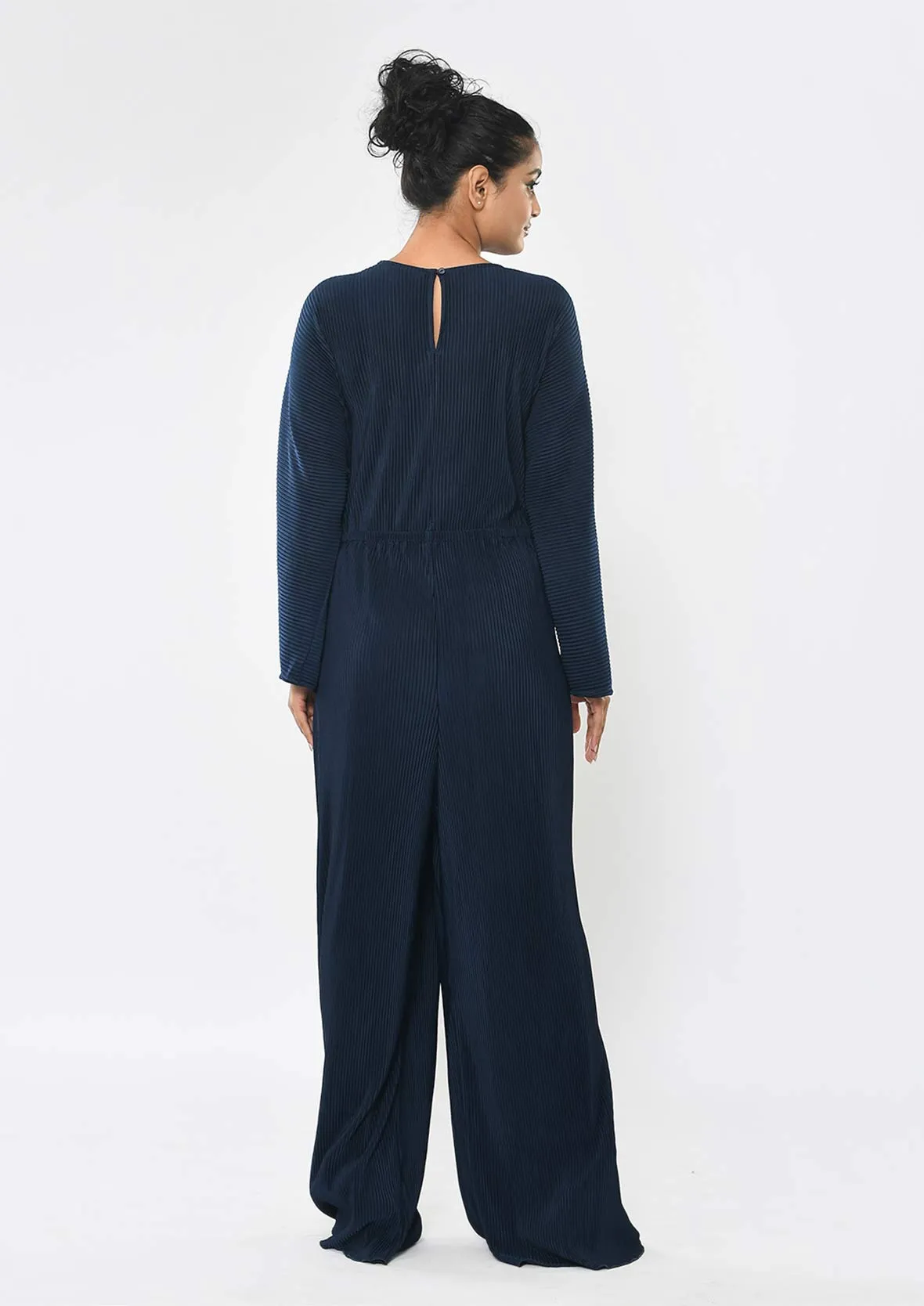 Wrap Front Pleated Jumpsuit