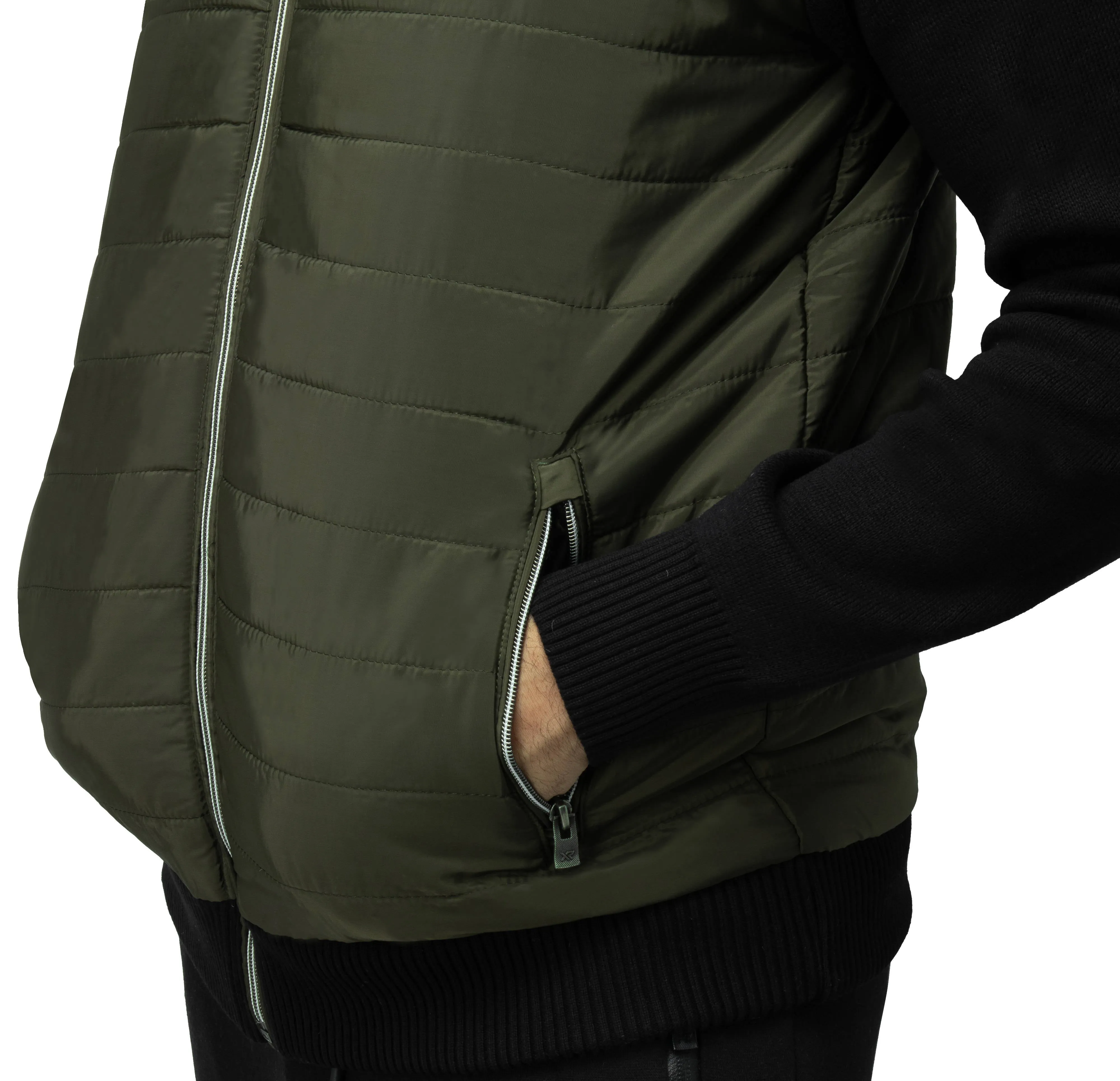 X RAY Men's Lightly Padded Hybrid Sweater Jacket