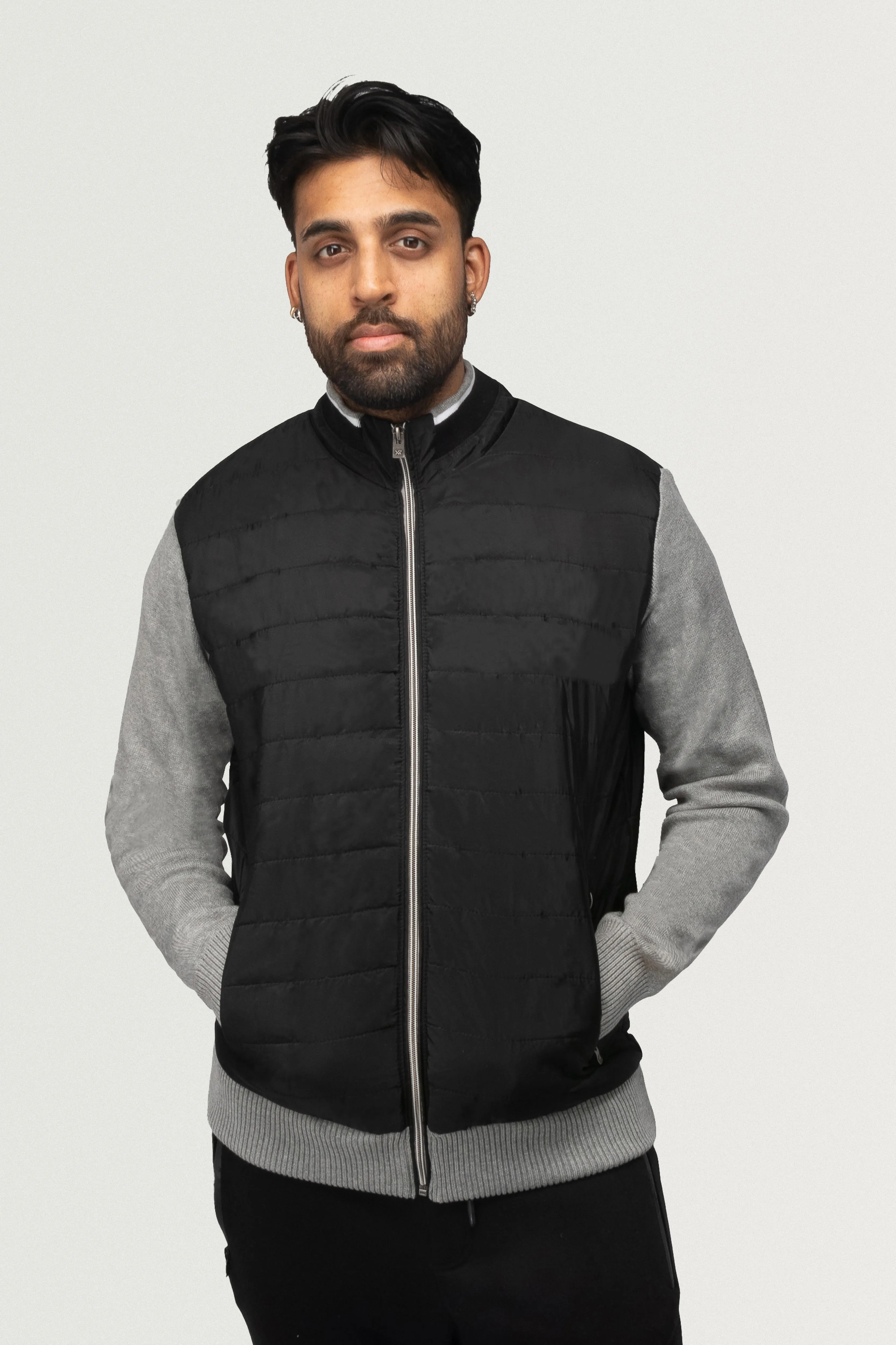 X RAY Men's Lightly Padded Hybrid Sweater Jacket