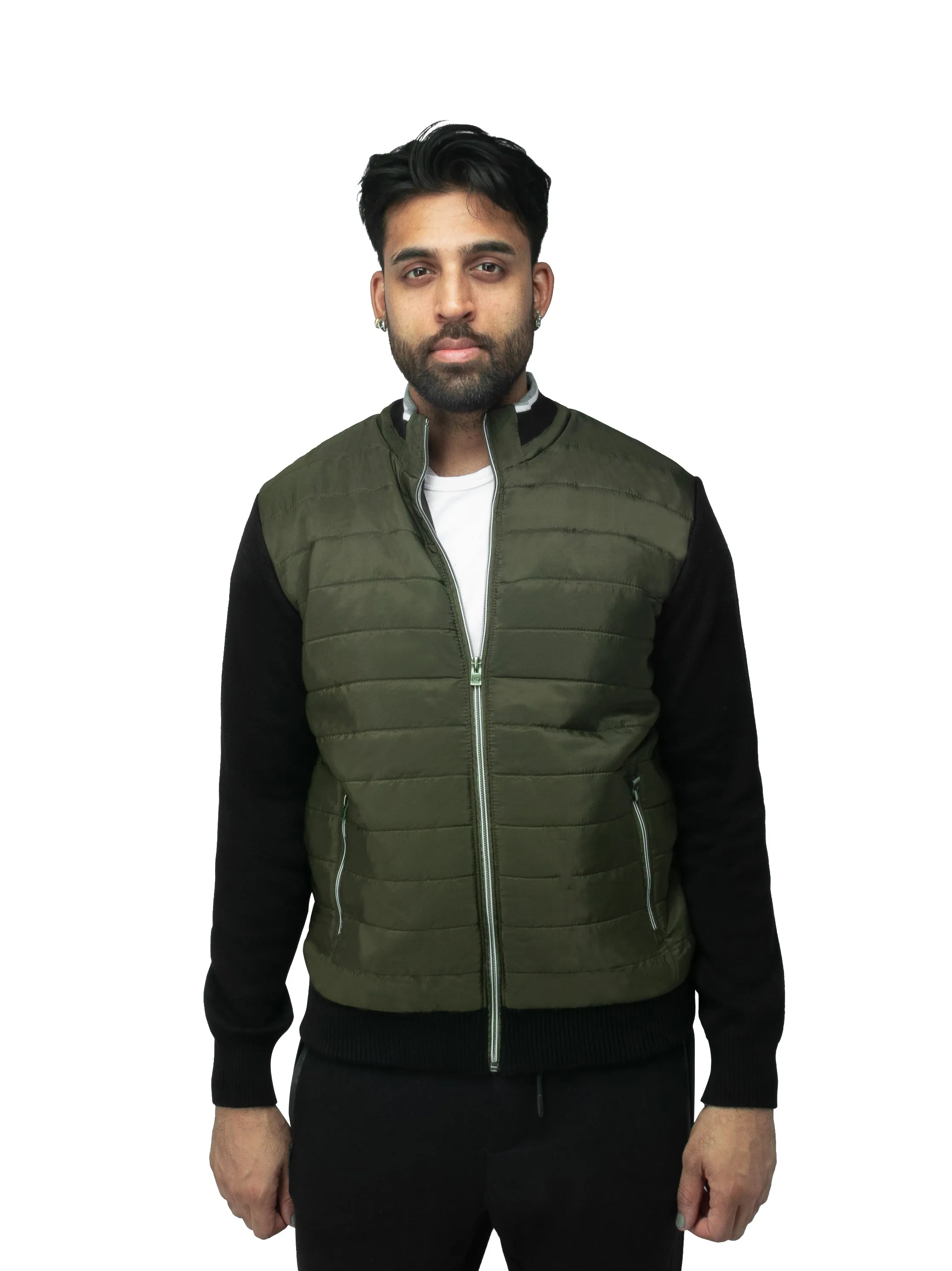 X RAY Men's Lightly Padded Hybrid Sweater Jacket