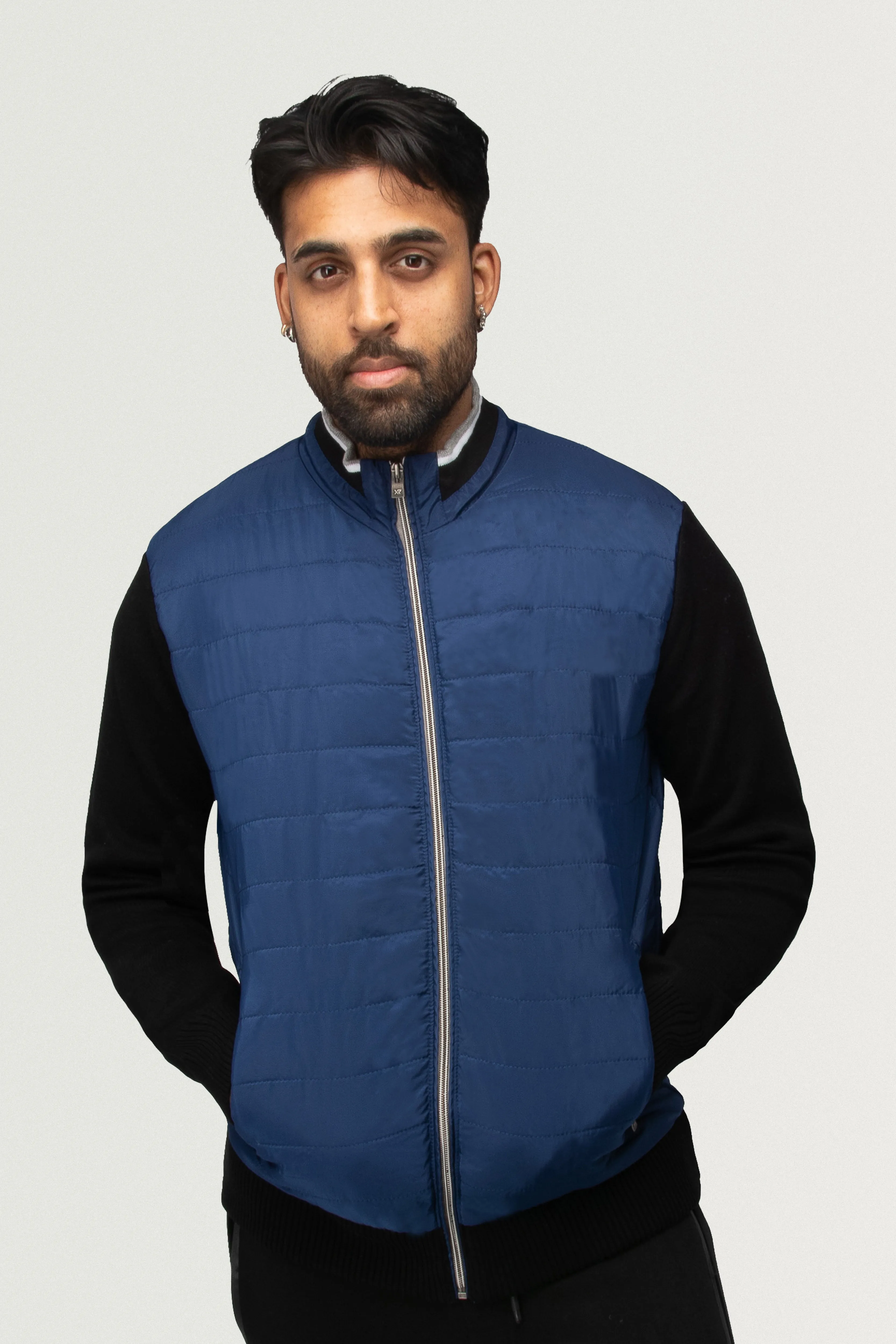 X RAY Men's Lightly Padded Hybrid Sweater Jacket