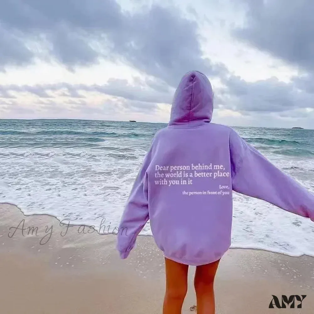 Y2K Pullover Hooded Printed Letter Oversize Aesthetic Hoodie