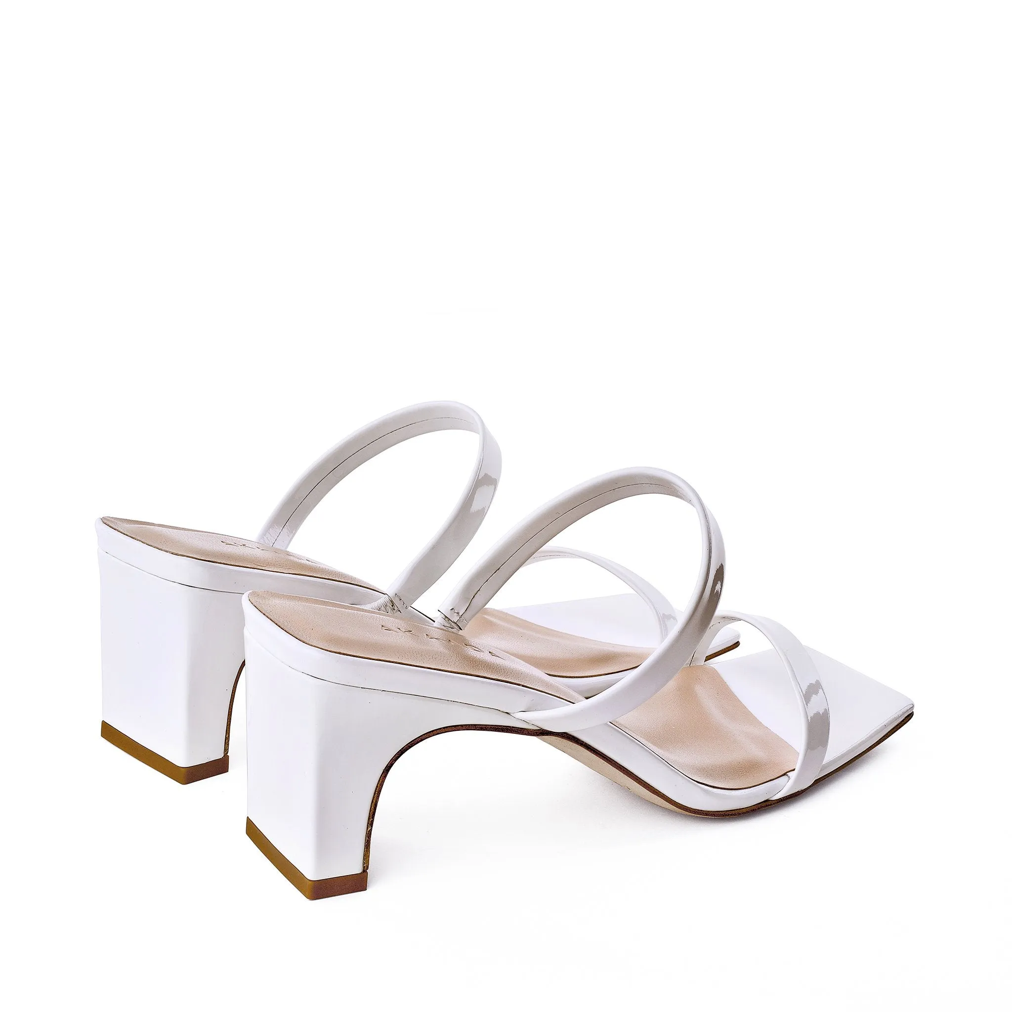 Yuki White Patent Leather Sandals