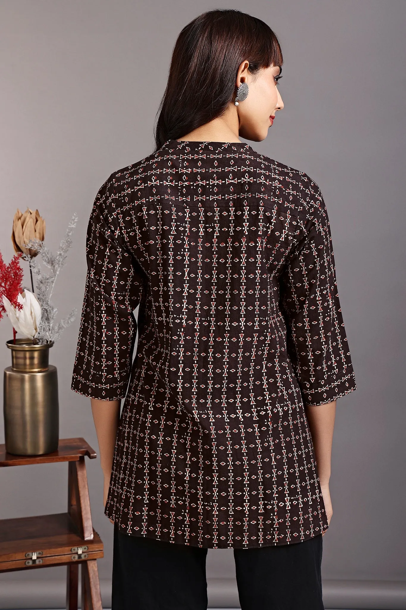 zen yoke top - midnight musings & delicate motif