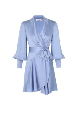 ZIMMERMANN - Hydrangea Silk Wrap Mini Dress