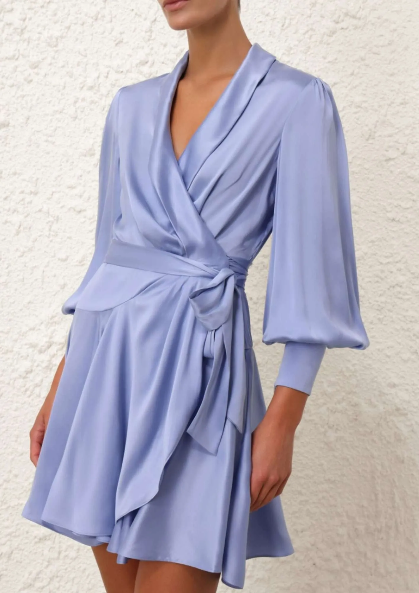 ZIMMERMANN - Hydrangea Silk Wrap Mini Dress