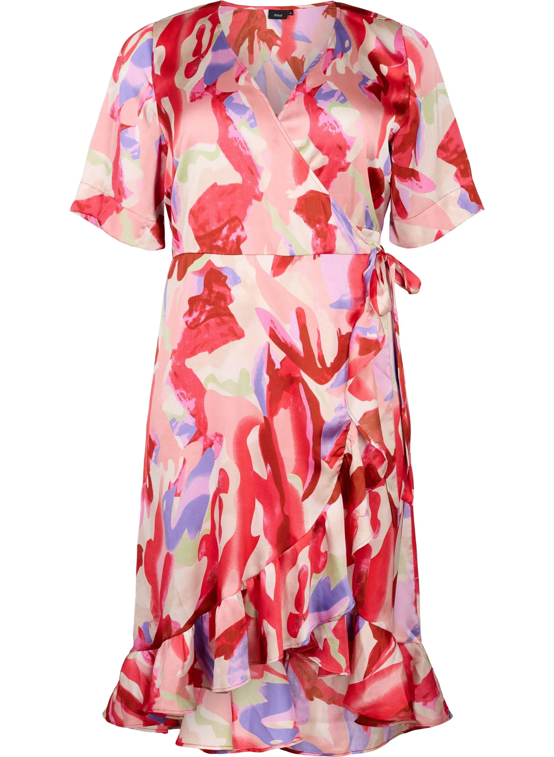 Zizzi Satin Fantom Wrap Dress